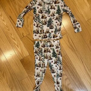 Posh Peanut Bears Forest Rupert long-sleeved pajama set 3-4T